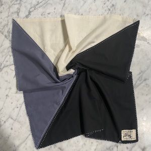 Hand-Stitched Color Block Cotton Bandana